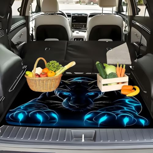 Universal Car Trunk Mat 29" x 39", Cheetah Elements Print All Weather Durable Cargo Mat Protector for SUV, Truck, Van | Stylish Cargo Liner Cover Leopard Print Car Accessories - color: Cheetah Elements