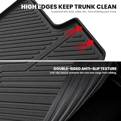 LASFIT Cargo Mat for Hyundai Santa Fe Sport 2018 2017 2016 2015 2014 2013, All Weather TPE Custom Fit Car Trunk Mats Cargo Liners Accessoires for Santa Fe Sport 2013-2018, Black - size: 2)For Hyundai Santa Fe Sport | 2013-2018 | Cargo