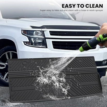 LASFIT Trunk Mat with Backrest Mat 2015-2020 for Chevrolet Chevy Tahoe/GMC Yukon (Only Yukon, Not Fit Yukon XL)/Cadillac Escalade (Only Escalade, Not Fit Escalade ESV), All Weather TPE Custom Fit - size: Cargo Liner for Tahoe/Yukon/Escalade 2015-2020