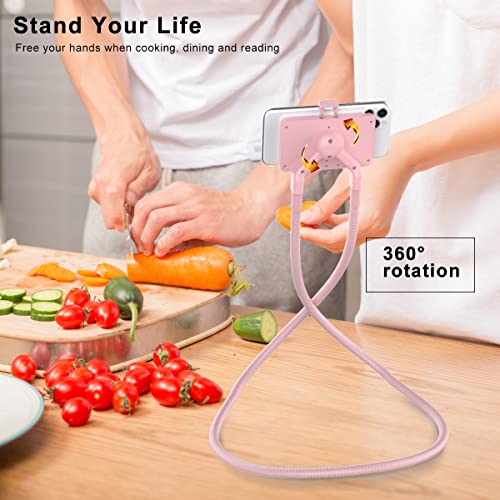 B-Land Cell Phone Holder, Universal Mobile Phone Stand, Lazy Bracket, DIY Flexible Mount Stand with Multiple Function - color: Pink