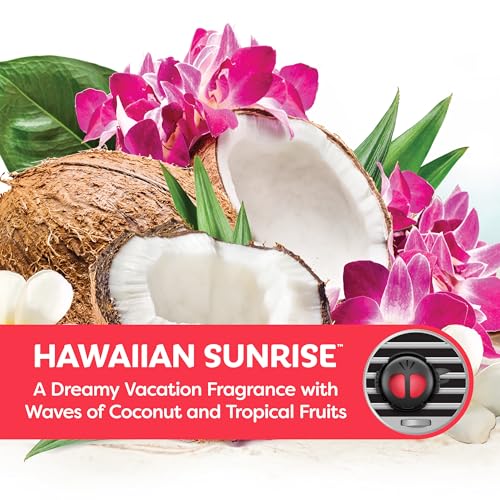 Refresh Your Car Mini Diffuser Car Air Fresheners, Hawaiian Sunrise Scent, 2 Pack, Convenient Car Diffuser - size: 2 Count (Pack of 1)