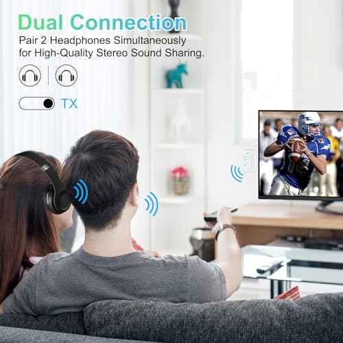 Bluetooth Transmitter Receiver, 2-in-1 V5.3 Wireless Adapter for Airplane, TV, PC, Gym, Switch. Supports up to 2 AirPods/Headphones. Audio Receiver for Car/Home Stereo,with AptX Low Latency & HD - color: White