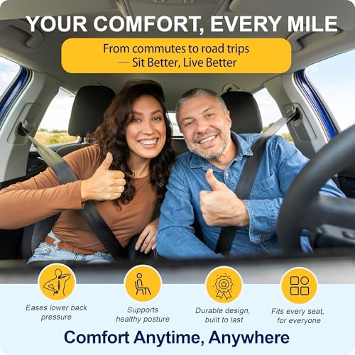 kingphenix Car Seat Cushion – Memory Foam Pad for Driving Comfort – Boosts Height and Relieves Coccyx & Lower Back Pain – Car, Truck, Office Chair (Leather & 4D Mesh Brown) - color: Leather & 4d Mesh Brown