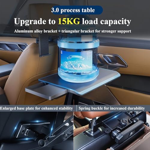 Car Seat Tray Table Foldable Travel Tray For Rear Passenger Seat Multi-Functional Portable Foldable Car Seat Table Travel Tray With Mobile Phone And Tablet Holder For Working, Writing, Eating, Traveli