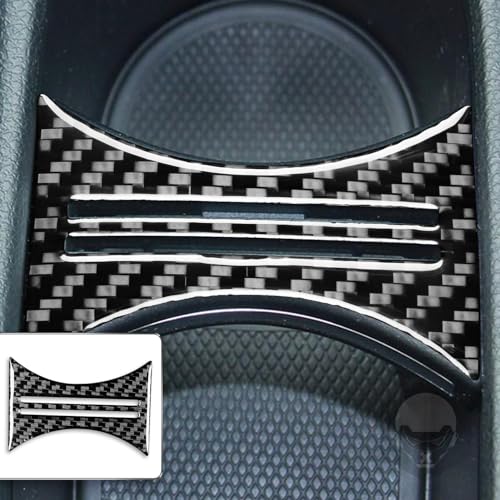 Real Carbon Fiber Center Armrest Water Cup Holder Divider Compartment Trim Panel Cover Interior Trim Sticker Cover Accessories Compatible with Benz CLA C117 2014-2018 GLA X156 2015-2019 Black - B - color: Center Armrest Water Cup Holder Divider Panel - B