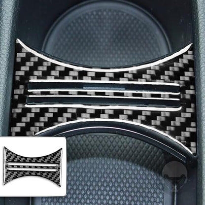 Real Carbon Fiber Center Armrest Water Cup Holder Divider Compartment Trim Panel Cover Interior Trim Sticker Cover Accessories Compatible with Benz CLA C117 2014-2018 GLA X156 2015-2019 Black - B - color: Center Armrest Water Cup Holder Divider Panel - B