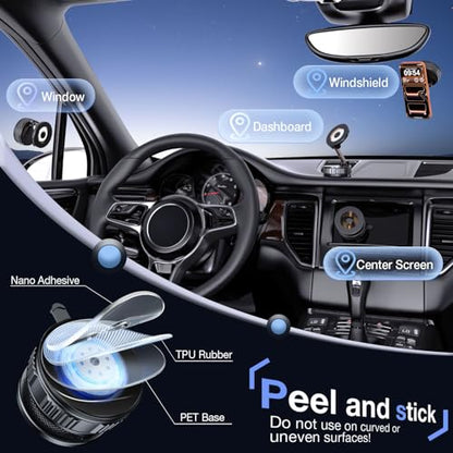 Vooii Phone Holders for Your Car for Magsafe (130+LB Strongest Ever Suction & 3000gf Magnetic) 360° Adjustable Vacuum Car Phone Mount, Car Phone Holder for iPhone 17 Pro Max 16 15 14 13 12 Air Plus - color: Black