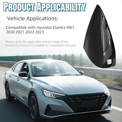Car Front Left Side Door Handle Key Cover Cap Compatible with Hyundai Elantra MK7 2020 2021 2022 2023 Replace Part 82652-AA100 Door Handle End Bezel (Front Left Door, Black) - color: Black