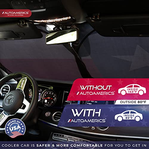 Autoamerics 1-Piece Windshield Sun Shade American Texas Flag USA Patriotic Design - Foldable Car Front Window Sunshade for Sedans SUV Truck - Blocks Max UV Rays and Keeps Your Vehicle Cool - Large - color: USA TEXAS FLAG, size: LARGE = 64 x 33.5 inches