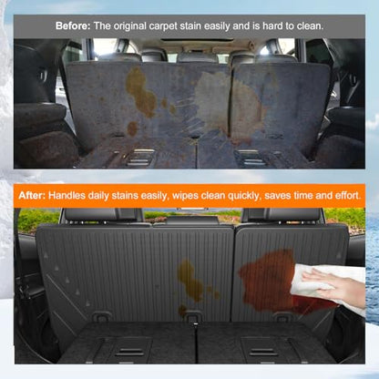 powoq 7 Seats Cargo Mat Compatible with 2016-2026 Dodge Durango Trunk Mat TPE 2nd Back Seat Protector Cargo Liner Trunk Liner Replacement for 2016-2026 Dodge Durango Accessories - color: 7 Seats 2nd Row Backrest Mat