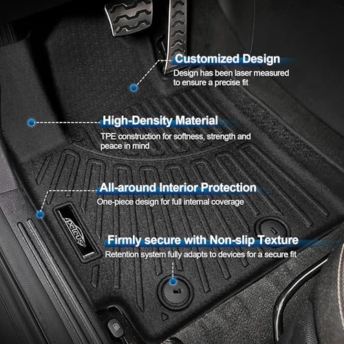PELEUS Floor Mats for Kia Soul 2014-2019 (Not for Hybrid), Custom Fit All-Weather TPE Floor Liners with Cargo Mat & Backrest Protectors, 6PCS Heavy Duty Full Set Interior Accessories, Black - style: For Kia Soul 2014-2019