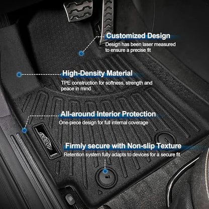 PELEUS Floor Mats for Kia Soul 2014-2019 (Not for Hybrid), Custom Fit All-Weather TPE Floor Liners with Cargo Mat & Backrest Protectors, 6PCS Heavy Duty Full Set Interior Accessories, Black - style: For Kia Soul 2014-2019