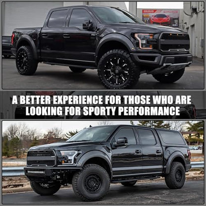 Glossy Black Direct Replacement Side Mirror Covers Caps for 2015-2020 Ford F150, Directly Replace Style, Not Sticker Style (Black) - color: Black