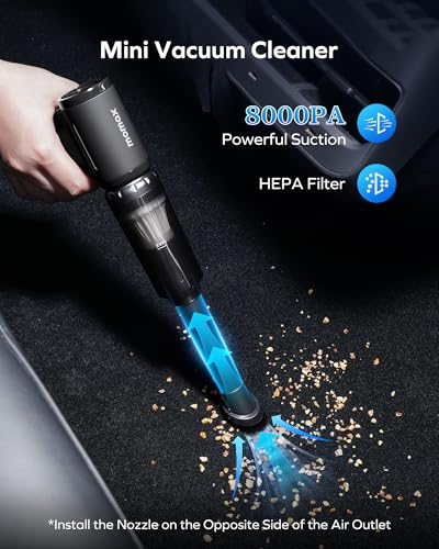 2-in-1 Electric Air Duster & Vacuum, 130,000 RPM Brushless Air Duster, 8KPA Car Vacuum 8000mAh Air Blower Wireless Handheld Vacuum for Car, Office and Home