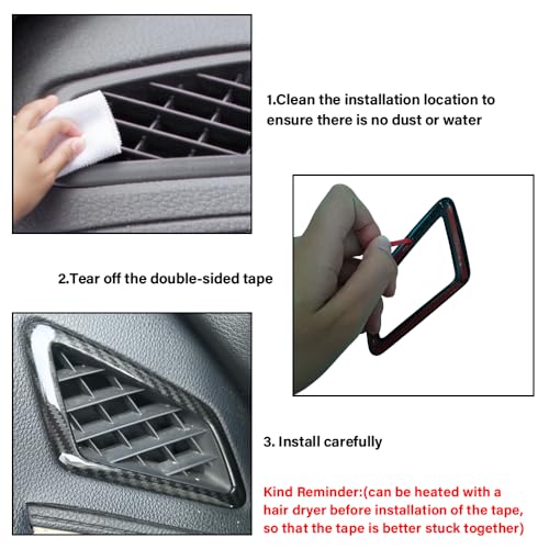 Car Air Outlet Vent Cover Trim Decals Compatible with Honda Civic Accessories 10th Gen 2016 2017 2018 2019 2020 2021 ABS Carbon Fiber Style Interior(2 PCS) - color: Air Outlet Vent Cover