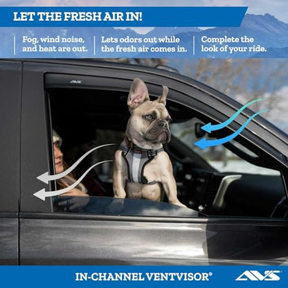 Auto Ventshade [AVS] In-Channel Rain Guards For 83-94 Chevrolet/GMC S10/Blazer/S15 Jimmy, 82-90 S10/S15 Pickup; 91-93 Sonoma, 85-05 Astro/Safari | Window Vent Visors, 2 pcs. - Smoke | 192006