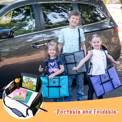 Kids Travel Tray for Car Seat- Purple- The Essential Travel Lap Desk with Removable Tablet Holder, Built-In Storage, and Stabilized Panels, Must Have Car Tray for Kids on Road Trips - color: Purple