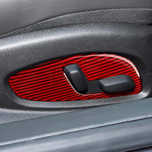 Car Sticker Decal Carbon Fiber Interior Trim Cover for Chevrolet Camaro ZL1 2016 2017 2018 2019 2020 2021 2022 2023 Accessories （Seat Adjustment Button） - color: Seat Adjustment Button
