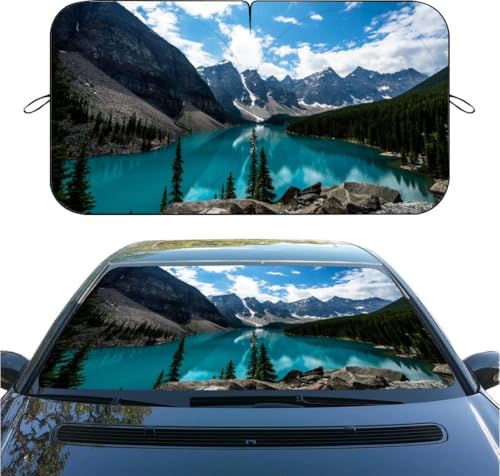 Natural Scenery Car Windshield Sun Shade, UV Protection & Heat Shield Car Front Window Sun Visor, Foldable Universal Automotive Car Accessories for SUV Truck Van,59" L X 31.5" W - color: color 7