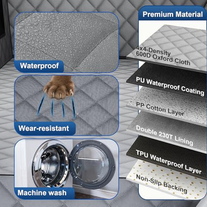 Dog Car Seat Cover for Back Seat - Waterproof Pet Hammock with Embedded Insert Door Protectors, 600D Oxford Scratch-Proof,Belt Opening,Machine Washable for Cars, SUVs,Small - Trucks - size: Medium for Cars / Suvs / Small-size Trucks