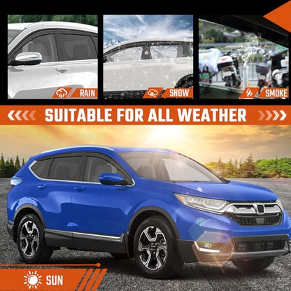 Rain Guards Compatible with Honda CR-V 2017 2018 2019 2020 2021 2022, Tape-on Durable Side Window Sun Wind Deflectors, 2017-2022 CRV Rain Guard Black 6 PCS - size: Fit for Honda CR-V 2017-2022