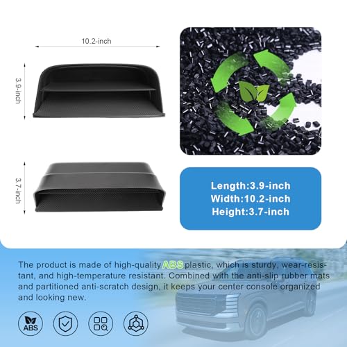 2026 Palisade Center Console Organizer (Lower Front) for Hyundai Palisade (SE/SEL Convenience/SEL Premium/Limited/XRT Pro/Calligraphy), Durable ABS Plastic Tray Insert 2026 Palisade Accessories - color: Black (1pcs Lower-Front)