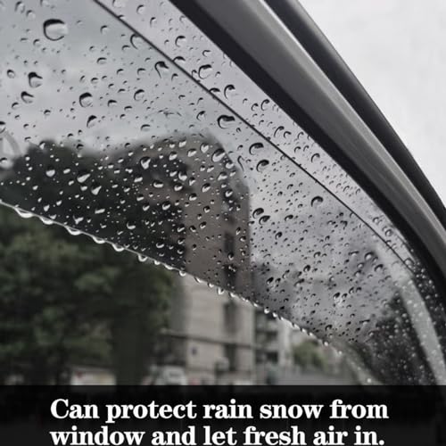 4pcs Original Shatterproof Rainproof Side Window Wind Deflectors Tape on Sun Rain Guards Durable Vent Window Visors Compatible with 2009-2019 Ford Flex 94079 - size: for 2009-2019 Flex