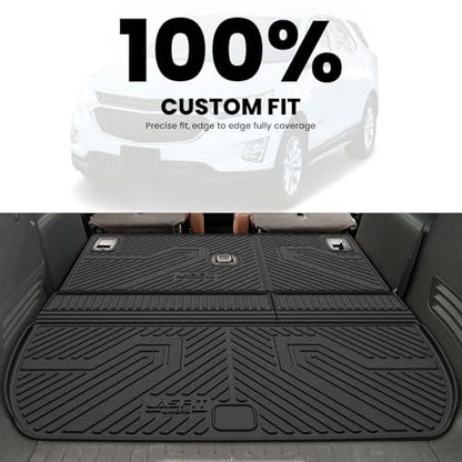 LASFIT Trunk Mat with Backrest Mat for Chevrolet Chevy Traverse 2009-2017/Buick Enclave 2008-2017, All Weather TPE Custom Fit Cargo Mat Trunk Liner with Backrest Mat, Black - size: Cargo Liner for Traverse/Enclave 2009-2017