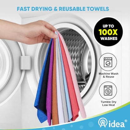 AIDEA Microfiber Cleaning Cloth Roll, 75PK Red, Reusable Paper Towels Tear Away Cloth, Microfiber Towels Washable Shop Rags, Lint Free Cleaning Rags for House, Kitchen, Window, 11.5"×11.5" - color: Red