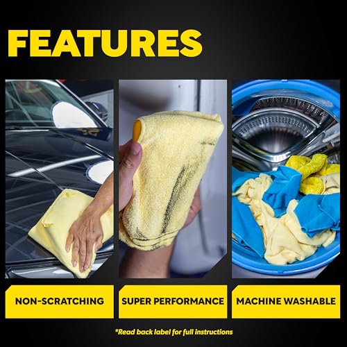 Meguiar's Supreme Shine Microfiber Towels for Cars, Absorbent Ultra-Plush Car Microfiber Towel Set for Effectively Removing Car Care Products Without Leaving Swirls, 3 Pack - size: 3 Microfiber Towels (Pack of 1)