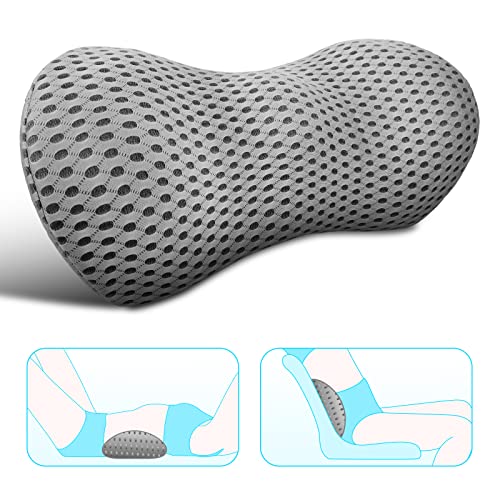 Lumbar Support Pillow for Office Chair, Memory Foam Lumbar Pillow for Lower Back Pain Relief (Grey) - color: Grey