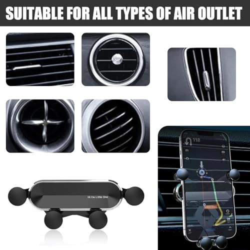 Car Air Vent Phone Holder, Auto-LockGravity Mechanical Car Phone Mount, Anti-shake Anti-slip Smartphone Navigation Mount, Universal for Most Vehicles (Black)