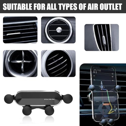 Car Air Vent Phone Holder, Auto-LockGravity Mechanical Car Phone Mount, Anti-shake Anti-slip Smartphone Navigation Mount, Universal for Most Vehicles (Black)