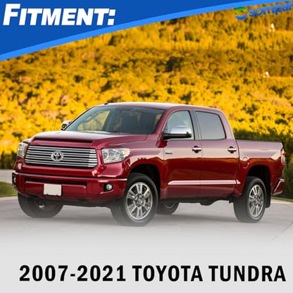 Osompar Chrome Outer Rear View Mirror Cover Cap Front Driver Passeger Side for Toyota Tundra 2007-2021 Toyota Sequoia - color: Chrome