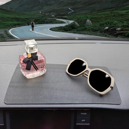 Car Dashboard Anti-Slip Rubber Pad, Multifunctional 10.6 x 5.9 Universal Non-Slip Car Magic Dashboard Gel Latex Pad for Cell Phones, Sunglasses, Keys, Coin and More Use (Black/Car Texture)