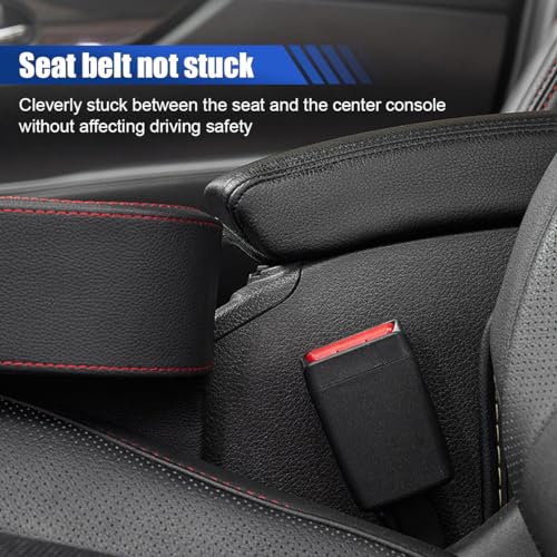 Car Cup Holder, Auto Front Seat Organizer, Multifunctional Cup Drink Holders with PU Leather Cover, Gap Filler Storage Box Coin Bucket Console Side Pocket Cell Mobile Phone Holder (Black) - color: Black