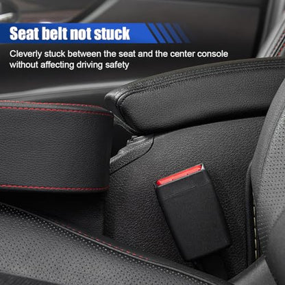 Car Cup Holder, Auto Front Seat Organizer, Multifunctional Cup Drink Holders with PU Leather Cover, Gap Filler Storage Box Coin Bucket Console Side Pocket Cell Mobile Phone Holder (Black) - color: Black