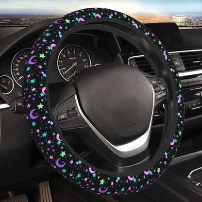Colorful Stars And Moon Elastic Steering Wheel Cover Universal 15 Inch - color: 5