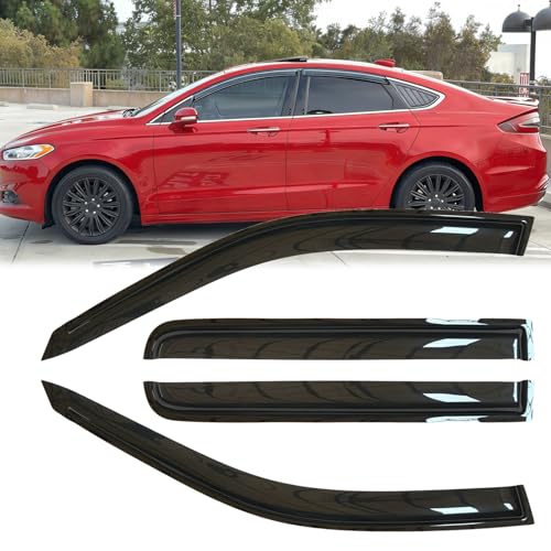 4pcs Original Shatterproof Rainproof Side Window Wind Deflectors for 2013-2020 Ford Fusion,Outside Mount Rain Guards Sets,Nice Looking Window Visors for Cars,Vent Deflector for Fusion 13-20 94714 - size: for 2013-2020 Ford Fusion