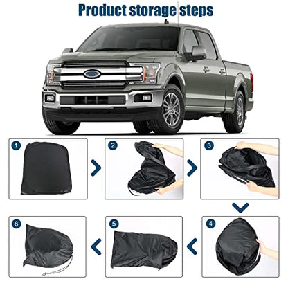 6 Layers Truck Windshield Sun Shade Compatible with Ford F250 F350 F450 F550 2Door 4Door 2017 2018 2019 2020 2021 2022 2024 - Upgraded Sun Protection Foldable - size: 2017- 2022 Ford F250 F350 F450 F550