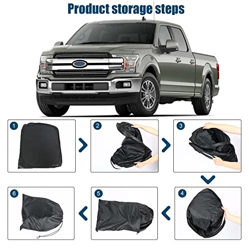 6 Layers Truck Windshield Sun Shade Compatible with Ford F250 F350 F450 F550 2Door 4Door 2017 2018 2019 2020 2021 2022 2024 - Upgraded Sun Protection Foldable - size: 2017- 2022 Ford F250 F350 F450 F550