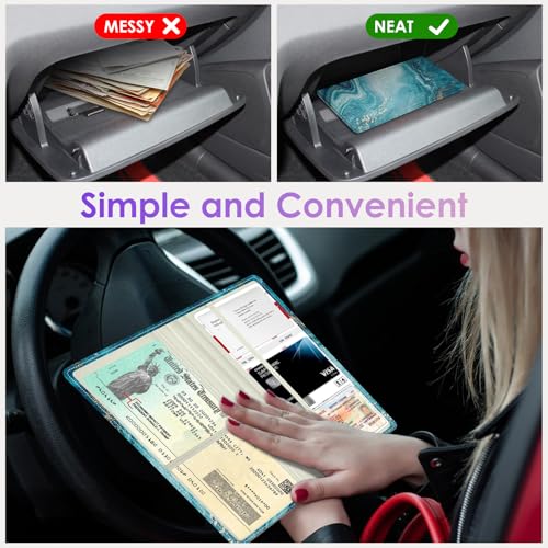 Car Registration and Insurance Holder，Colour Patterns Men Women Car License Document Registration and Insurance Card Holder - color: Blue Ocean