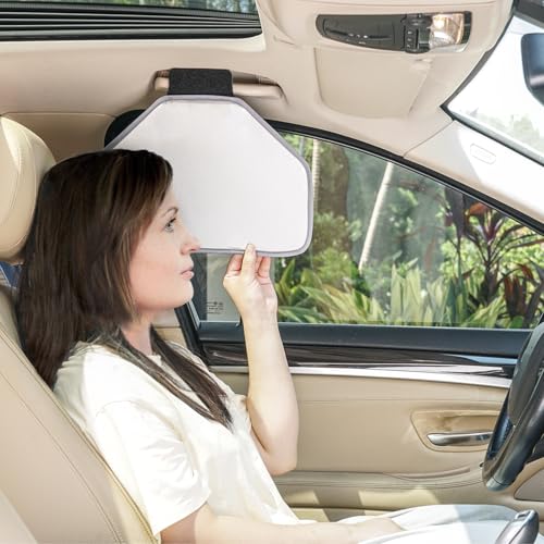 TFY Side Window Sun Visor for Car Roof Handles - Sun Glare and Heat Blocker for Driver or Passenger, Reduces Side Window Glare, Easy Installation and Storage (Gray) - color: Gray