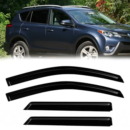 Window Rain Guards Compatible 06-12 Toyota RAV4 4PC Window Visors Vent Shade Deflector 2006 2007 2008 2009 2010 2011 2012 - size: 06-12 Toyota RAV4