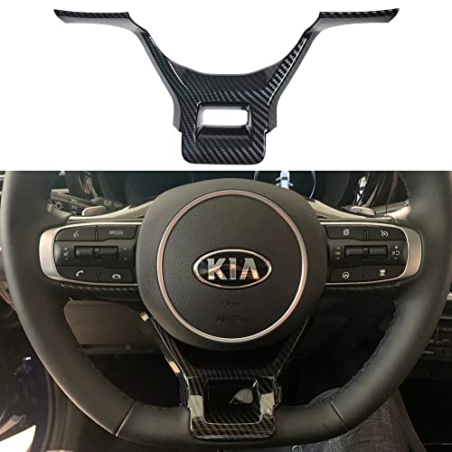 AOKIO Steering Wheel Trim for 2020 2021 2022 2023 2024 2025 Kia K5 GT GT-Line Accessories (Not for LX LXS and EX Model) - size: Steering Wheel Trim Carbon Color
