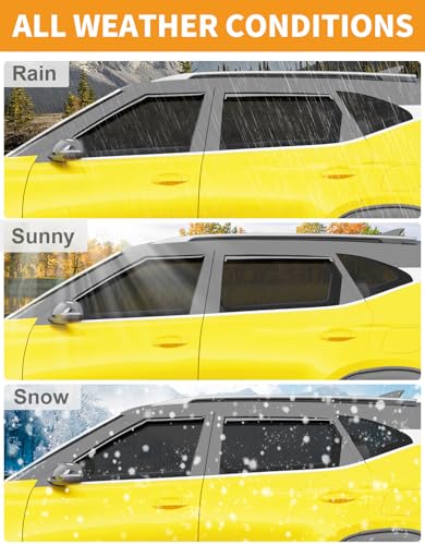 in-Channel Window Rain Guards Fit for Kia Seltos 2021-2026 Rain Guards Extra Durable Window Deflectors Visors Vent Visors Vent Shades Car Accessories -4 pcs - size: Fit for 2021-2026 Kia Seltos