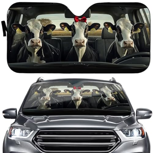 Funny Cow Car Sun Shade for Front Window Windshield Blocks UV Rays, Farm Cows Windshield Sunshade, Cattle Universal Fit Auto Sun Visor Protector Keep Your Vehicle Interior Cool - color: car windshield shades 6