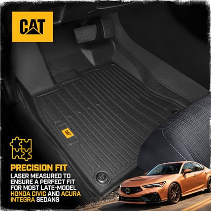 CAT® JustFit™ 3D Custom Fit Floor Mats for Honda Civic 2022-2026 Acura Integra 2023-2026, Heavy Duty Car Floor Liners Protection Laser Measured, Honda Civic Accessories, Acura Integra Accessories - style: Honda Civic (2022-2026) / Acura Integra (2023-2026
