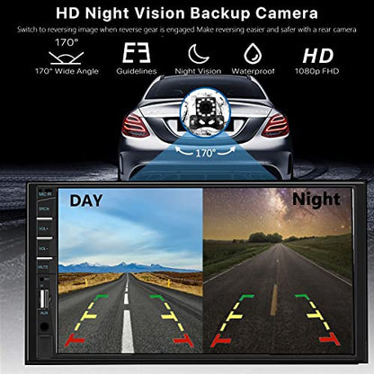 Naifay Car Stereo Double Din Radio with Bluetooth, Car Radio Touchscreen 7 Inch MP5 Player Car Stereo with Backup Camera Bluetooth, Mirror Link, FM/SWC/USB/SD/AUX, Car Audio Receivers with Subwoofer - color: Car MP5 Player(No CarPlay)