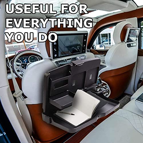 VaygWay Foldable Car Food Tray Holder Multi- Functional Portable Auto Food and Drink Holder– Black Eating Organizer Backseat Car Tray – Kids Table Food Holder Desk- Laptop, Meal (2 Pack Black) - color: 1 Pack Black